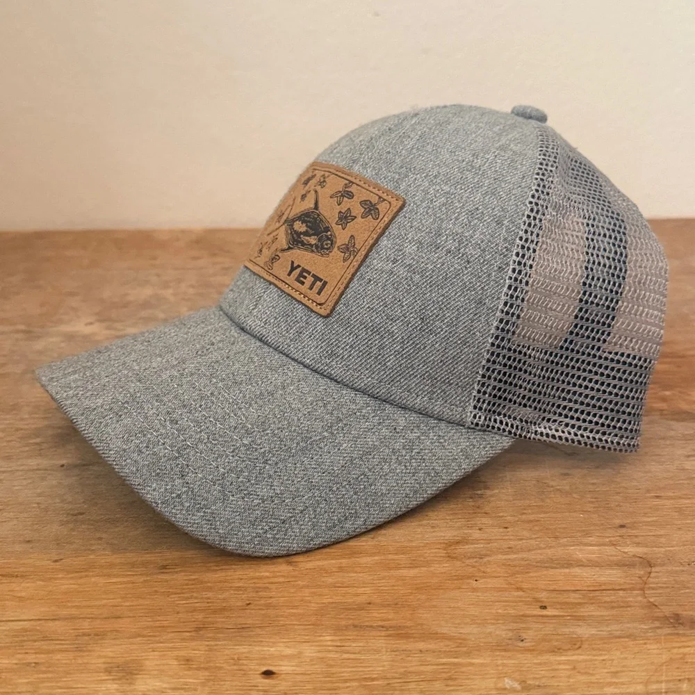 Rare Vintage YETI Heather Gray Patch Trucker Cap - Permit in Mangroves - Picture 2 of 5